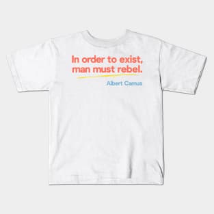 Albert Camus Typography Quote - Vintage Aesthetic Design Kids T-Shirt